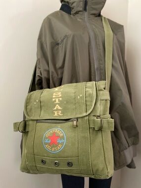 Converse All Star Canvas Olive Green Messenger Bag